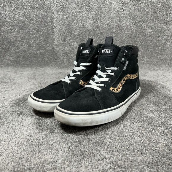 Vans Filmore Hi Vangaurd Missy Youth Size 6 Cheetah Black Skate Shoes Used - Picture 4 of 11